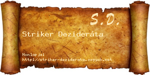 Striker Dezideráta névjegykártya